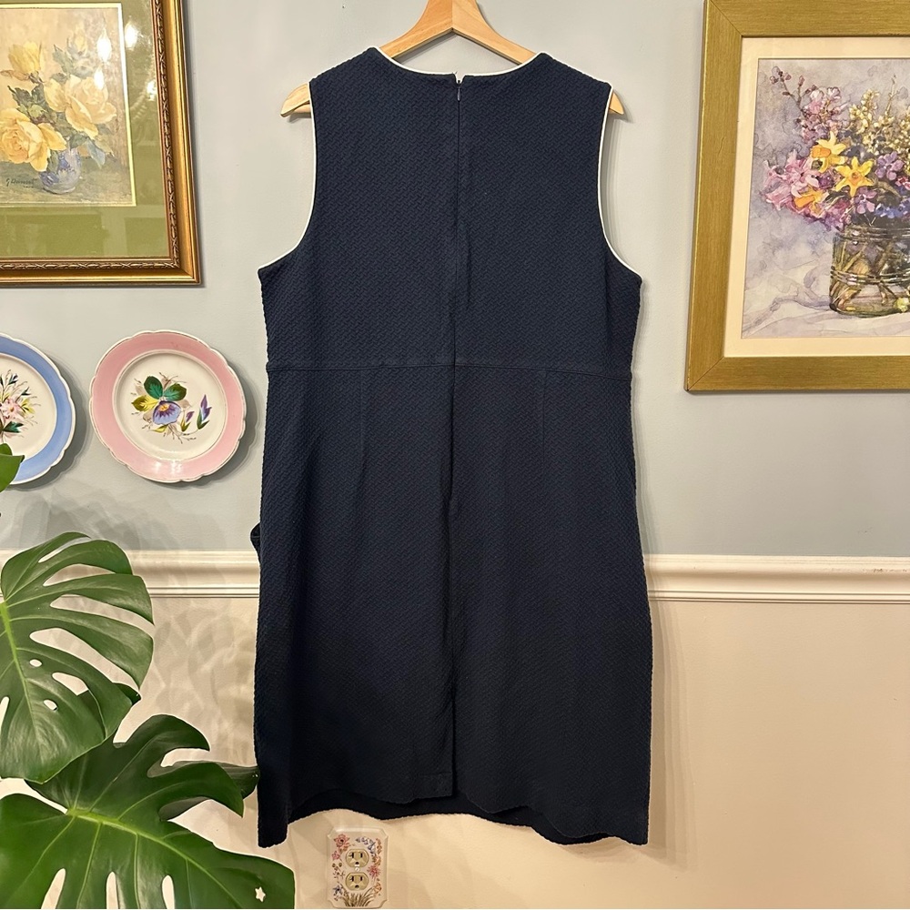 Lands End Navy Blue Sheath Dress Size 22W Classic Nautical Wedding Office Resort - Picture 4 of 10